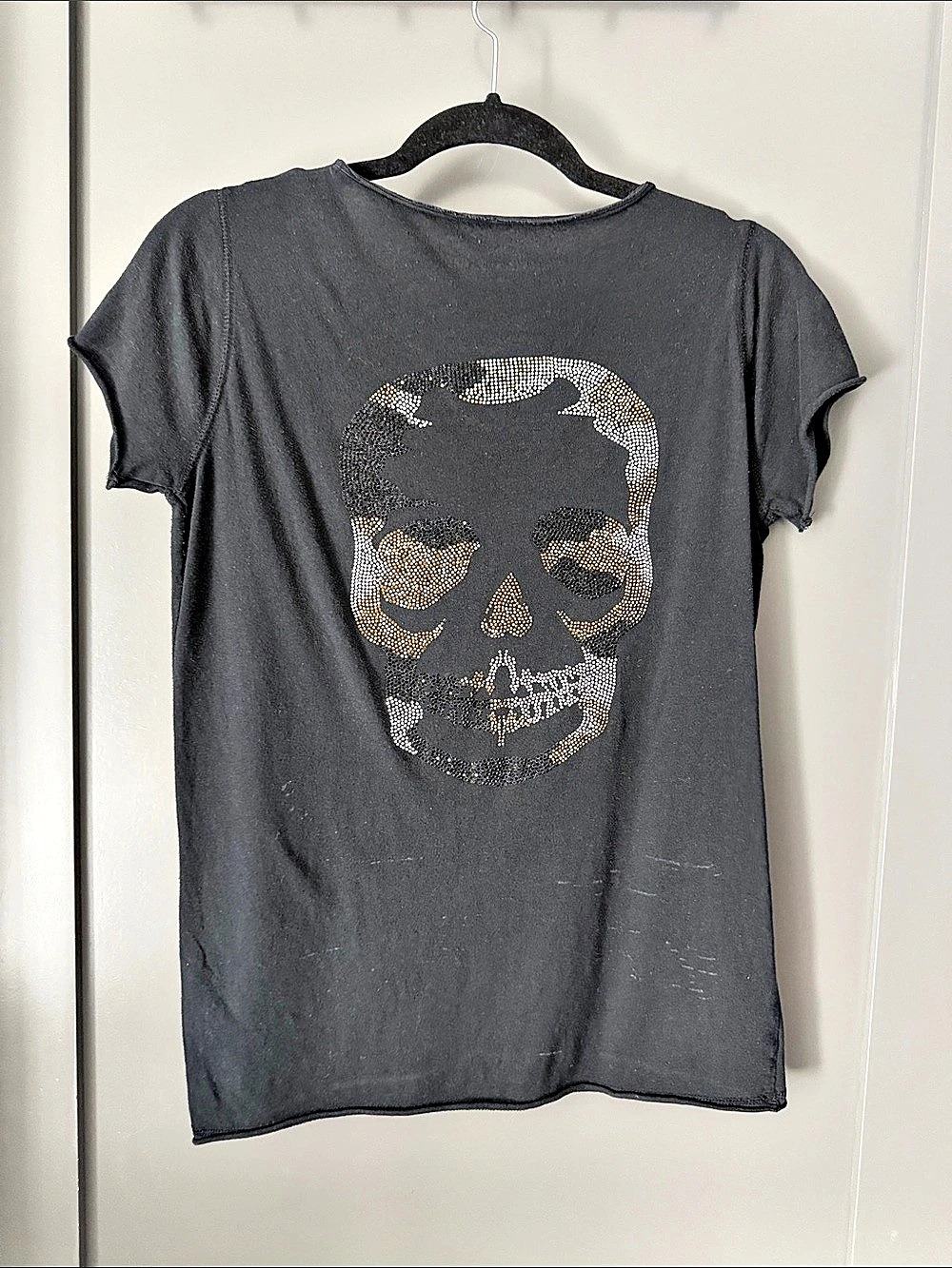 Zadig & Voltaire Tunisien MC Skull Camo Strass Camo Skull Graphic Cotton Tee in